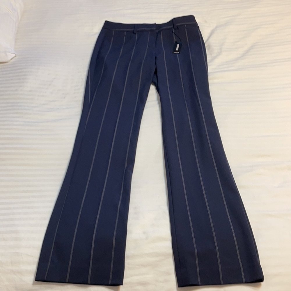 Express Pants-navy blue/white stripes; Size 4R